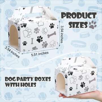 Gilprop 24 Pcs Dog Party Favor Boxes - Paw Print Gift Boxes for Celebrations
