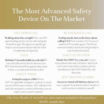 invisawear Smart Jewelry - Personal Safety Device - Silver Expandable Bracelet