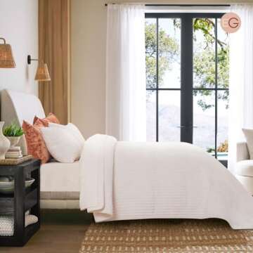 EVERGRACE Velvet Quilt Set Queen Size, Luxurious Soft Striped Channel Bedding Set, Lightweight Velve...