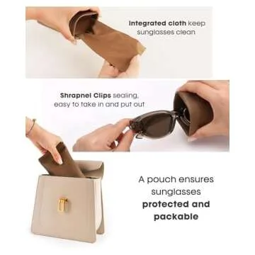 FURTALK Oval Cat Eye Sunglasses, Vintage 90s Style Frame, Polarized Lens, UV Protection (Brown)