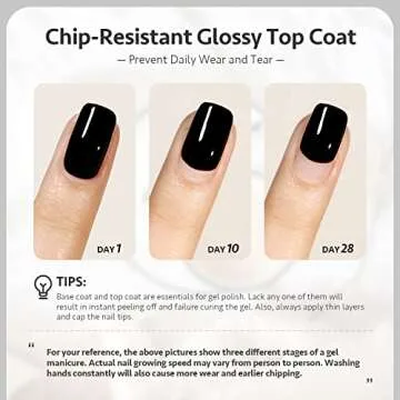 GAOY Gel Top Coat for Gel Nail Polish, 16ml No Wipe Clear Finish, High Gloss Varnish for Long Lasting UV Gel Nail Art DIY