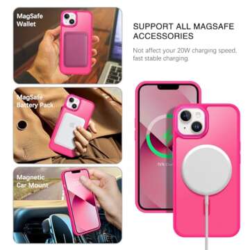 BENTOBEN Magnetic for iPhone 13 Case & iPhone 14 Case [Compatible with Magsafe] Translucent Matte Ph...