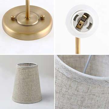 Classic Rustic Industrial Wall Sconce with Linen Shade