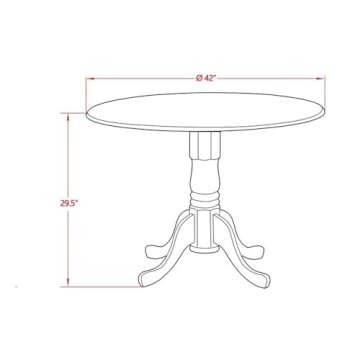 Dublin Round Dining Table with Dropleaf & Pedestal