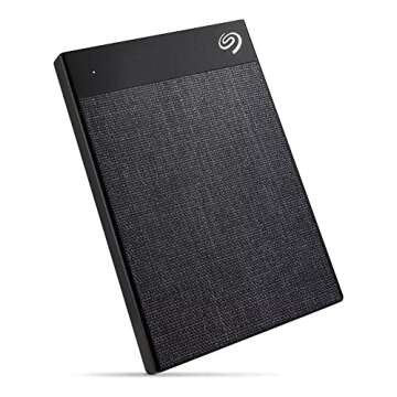 Seagate Ultra Touch HDD 2TB External Hard Drive – Black USB-C USB 3.0, 1yr Mylio Create, 4 month A...