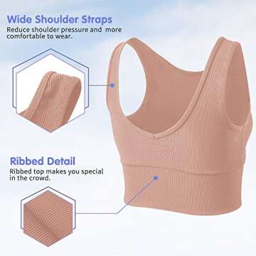 Workout Crop Tank Tops for Women Solid Comfort Sleeveless Shirts for Casual Sports Fitness Yoga Reversible Ribbed Tops Pink S