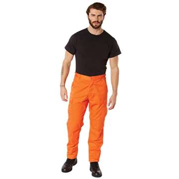 Rothco Tactical BDU Pants (US, Alpha, Small, Regular, Regular, Blaze Orange)