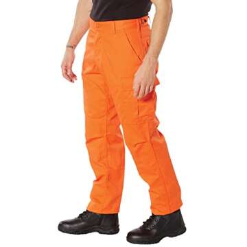 Rothco Tactical BDU Pants (US, Alpha, Small, Regular, Regular, Blaze Orange)