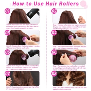 Jumbo Hair Curlers for Bouncy Curls - 60mm Self Grip Rollers