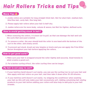 Jumbo Hair Curlers for Bouncy Curls - 60mm Self Grip Rollers