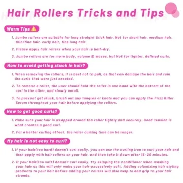 Jumbo Hair Curlers for Bouncy Curls - 60mm Self Grip Rollers