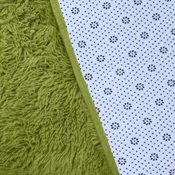 YOH Fluffy Soft Round Area Rugs for Kids Girls Room Princess Castle Plush Shaggy Carpet Cute Circle Furry Nursery Rug for Teen's Bedroom Living Room Home Decor Big Circular Floor Carpet 4'x4' Green