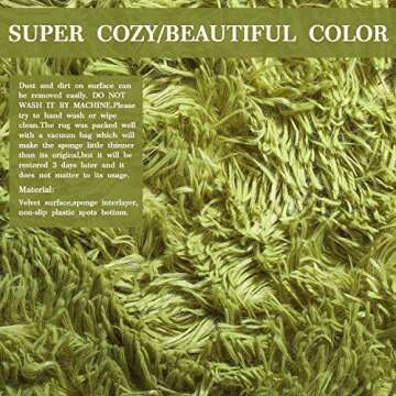 YOH Fluffy Soft Round Area Rugs for Kids Girls Room Princess Castle Plush Shaggy Carpet Cute Circle Furry Nursery Rug for Teen's Bedroom Living Room Home Decor Big Circular Floor Carpet 4'x4' Green