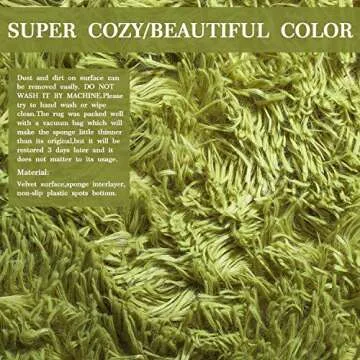 YOH Fluffy Round Area Rug for Kids & Nursery - Soft Green