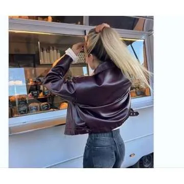 NIFTRIRY Women Faux Leather Moto Jacket for Fall