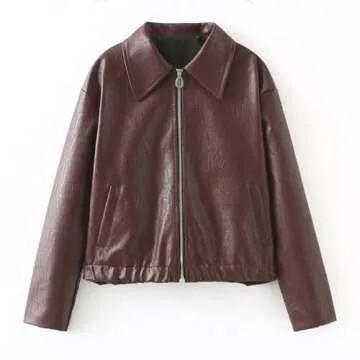 NIFTRIRY Women Faux Leather Moto Jacket for Fall