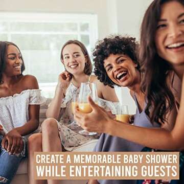 Hadley Designs Hilarious Baby Shower Games Set – 50 Double-Sided Cards for 25 Guests, 4 Games, Pre...