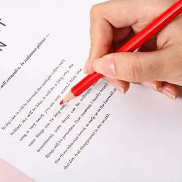 Zhanmai Checking Erasable Pencils Red Pencils Pre-Sharpened #2 HB with Erasable Tops for Checking Map Coloring Tests Grading (24 Pieces)