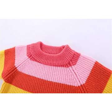 Mud Kingdom Rainbow Stripes Knit Sweater for Kids