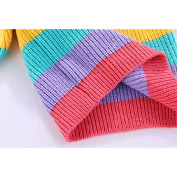 Mud Kingdom Rainbow Stripes Knit Sweater for Kids