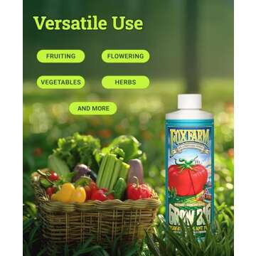 FoxFarm Grow Big Hydro Organic Liquid Fertilizer, Plant Food with Micro Nutrients for Hydroponic Systems - Enhances Vegetative Growth, Flowering, and Fruiting - pH Adjustable, NPK 3-2-6 (Pint)