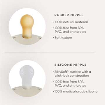 FRIGG Daisy Natural Rubber Baby Pacifier | Made in Denmark | BPA-Free (Aurora/Bright White, 6-18 Months) 2-Pack