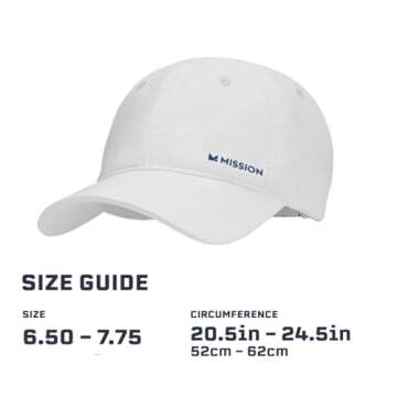 MISSION Cooling UPF Performance Hat - Unisex One Size Cap for Workouts, Golf & Running - Sweat & Water Activated Technology White/Navy