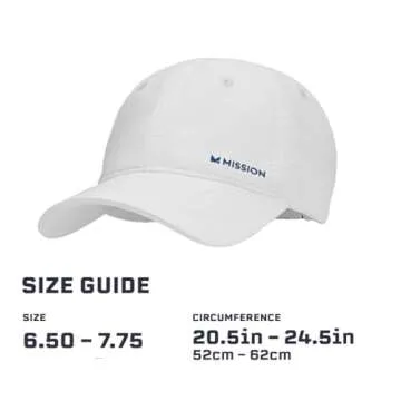 MISSION Cooling UPF Performance Hat - Unisex One Size Cap for Workouts, Golf & Running - Sweat & Water Activated Technology White/Navy