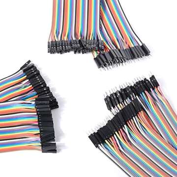 FTCBlock EL-CP-004 120pcs Multicolored Jumper Wire 40pin Male to Female 40pin Male to Male 40pin Female to Female Breadboard Jumper Wires Ribbon Cables Kit for arduino…