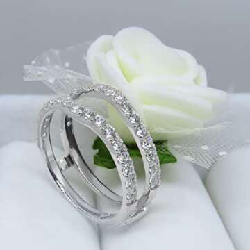 Dazzlingrock Wedding Enhancer Ring in 10K White Gold