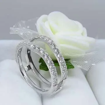 Dazzlingrock Wedding Enhancer Ring in 10K White Gold