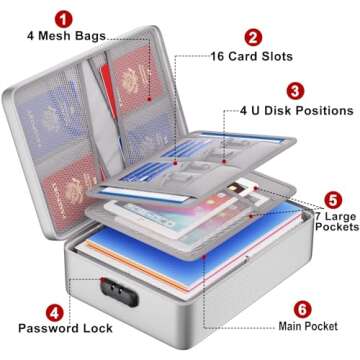 ENGPOW Fireproof Document Organizer with Lock