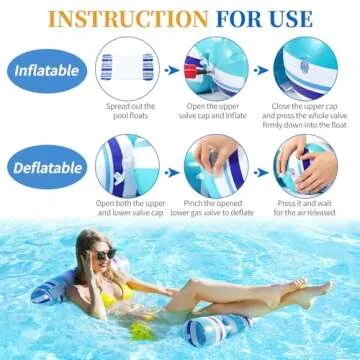 Pool Floats Adult - 2 Pack Inflatable Pool Floats Hammock, Multi-Purpose 4-in-1Pool Floats for Adults, Swimming Pool Water Hammock Lounge