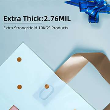 MLAFLY Thank You Bags Shopping Bags, 50 Pack Bulk Merchandise Bags Plastic Boutique Bags for Small Business Retail Bags for Customers Parties Favors Goody Bags(Polka Dot-Small(10"x12"))