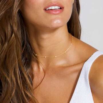 Ursteel Initial Necklace for Women - 14K Gold Plated Dainty Small Layered Initial Letter R Pendent Gold Choker Chain Necklaces for Women Trendy Gold Jewelry Women Mothers Day Gifts