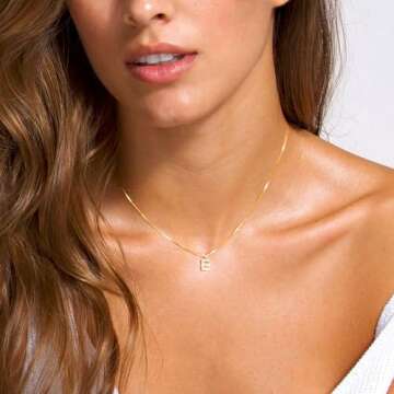 Ursteel Initial Necklace for Women - 14K Gold Plated Dainty Small Layered Initial Letter R Pendent Gold Choker Chain Necklaces for Women Trendy Gold Jewelry Women Mothers Day Gifts