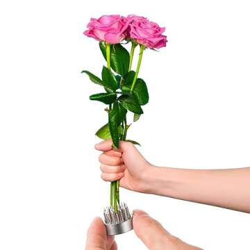 WUWEOT 12 Pack Kenzan Ikebana Flower Frogs, 0.9 Inch Flower Spiky Frog Japanese Pin Frog, Sliver Floral Fixed Tools, Metal Flower Arrangement Holder for Small Vase