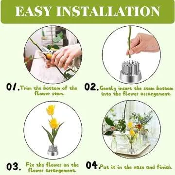 WUWEOT 12 Pack Kenzan Ikebana Flower Frogs, 0.9 Inch Flower Spiky Frog Japanese Pin Frog, Sliver Floral Fixed Tools, Metal Flower Arrangement Holder for Small Vase