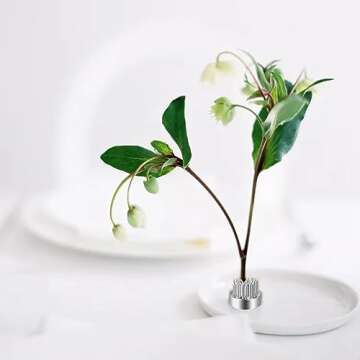 WUWEOT 12 Pack Kenzan Ikebana Flower Frogs, 0.9 Inch Flower Spiky Frog Japanese Pin Frog, Sliver Floral Fixed Tools, Metal Flower Arrangement Holder for Small Vase