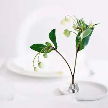 WUWEOT 12 Pack Kenzan Ikebana Flower Frogs, 0.9 Inch Flower Spiky Frog Japanese Pin Frog, Sliver Floral Fixed Tools, Metal Flower Arrangement Holder for Small Vase