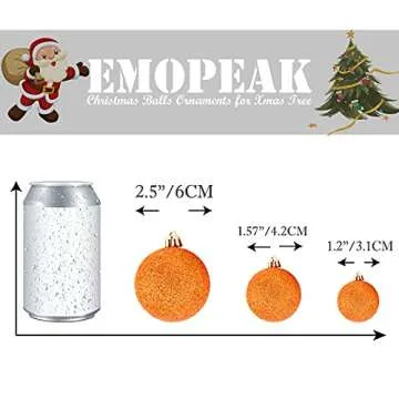 Emopeak Christmas Balls - Shatterproof Ornaments for Holidays