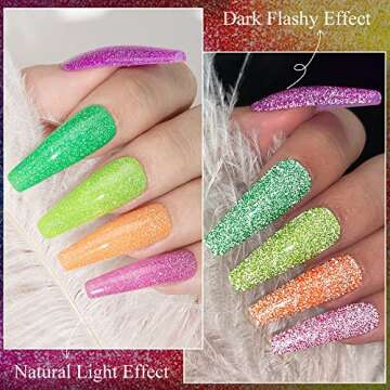 Bright and Shiny MIZHSE Neon Reflective Gel Polish Set