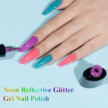 Bright and Shiny MIZHSE Neon Reflective Gel Polish Set