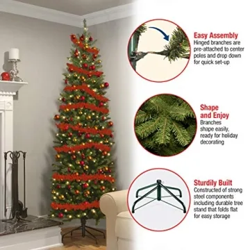 Kingswood Fir Slim Christmas Tree, Perfect for Small Spaces