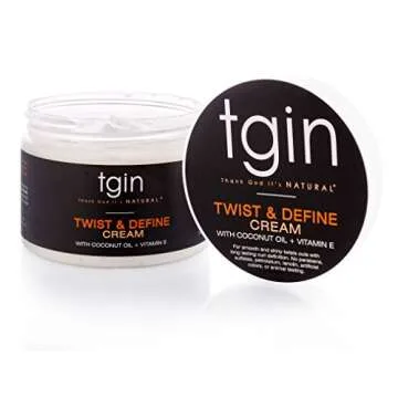 Thank God It's Natural tgin Twist and Define Cream, Hair Styling Cream - 12 Oz, Curly Hair - Paraben Free