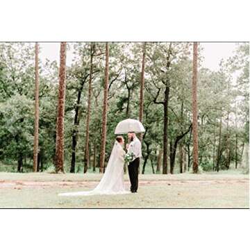 Ursumy Bride Wedding Lace Veils Long Cathedral Veil Soft Tulle Bridal Veils with Comb 118" (White)