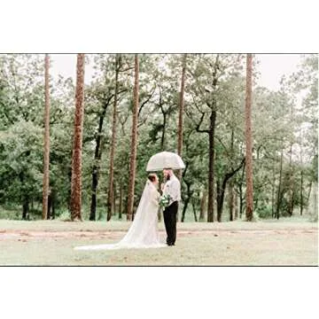 Ursumy Bride Wedding Lace Veils Long Cathedral Veil Soft Tulle Bridal Veils with Comb 118" (White)