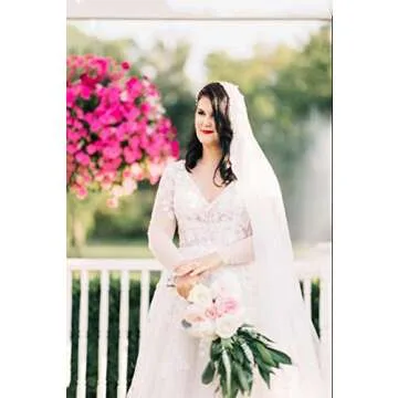 Ursumy Soft Tulle Cathedral Veil - Elegant Bridal Accessory