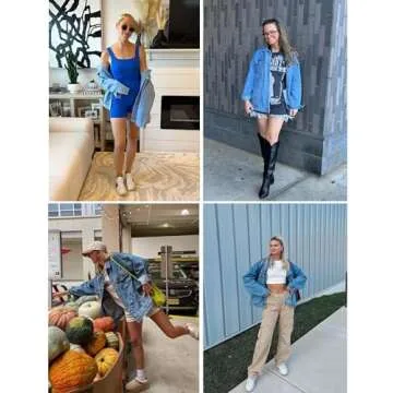 Gozoloma Women's Casual Loose Oversized Denim Jacket Button Up Long-Sleeved Jean Jacket Coat (0011-LightBlue-XXL)