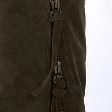 Womens Faux Suede Knee High Boots Side Zipper Chunky Heel Fashion Fall Winter Boots Comfortable Western Cowboy Boots (Army Green,8.5)